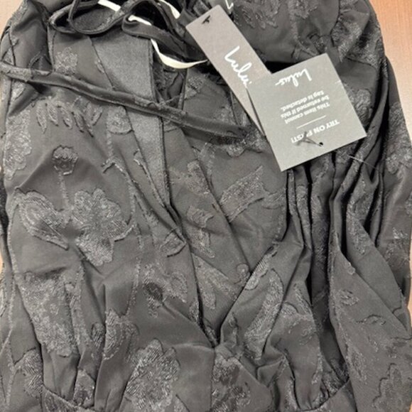 NWT Lulus Ravishing Marvel Black Burnout Floral Cutout Wide-Leg Jumpsuit - Picture 5 of 8